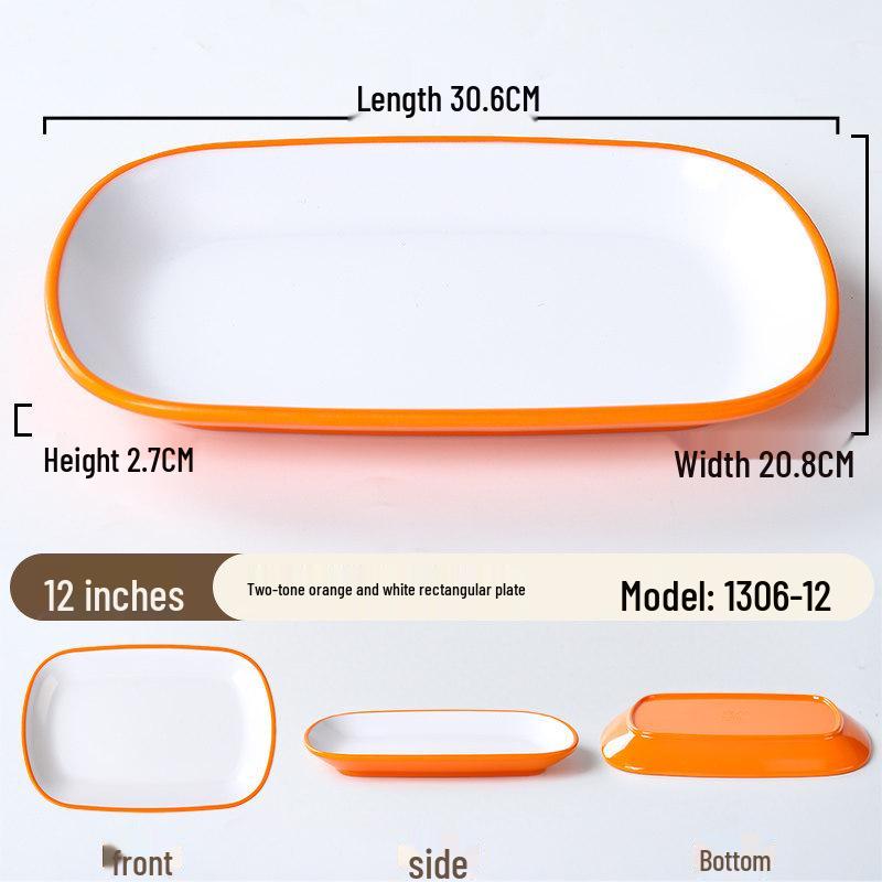 A8 Melamine Rectangular Plate for Rice, Noodles, BBQ, and Hot Pot.
