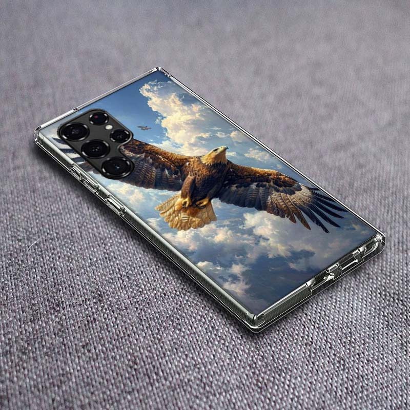 Soaring Eagle Hunting Phone Case For Samsung Galaxy S24 S23 S21 S20 FE S22 S26 Ultra S25 Edge S10 Plus Cover Clear TPU Capa Shel
