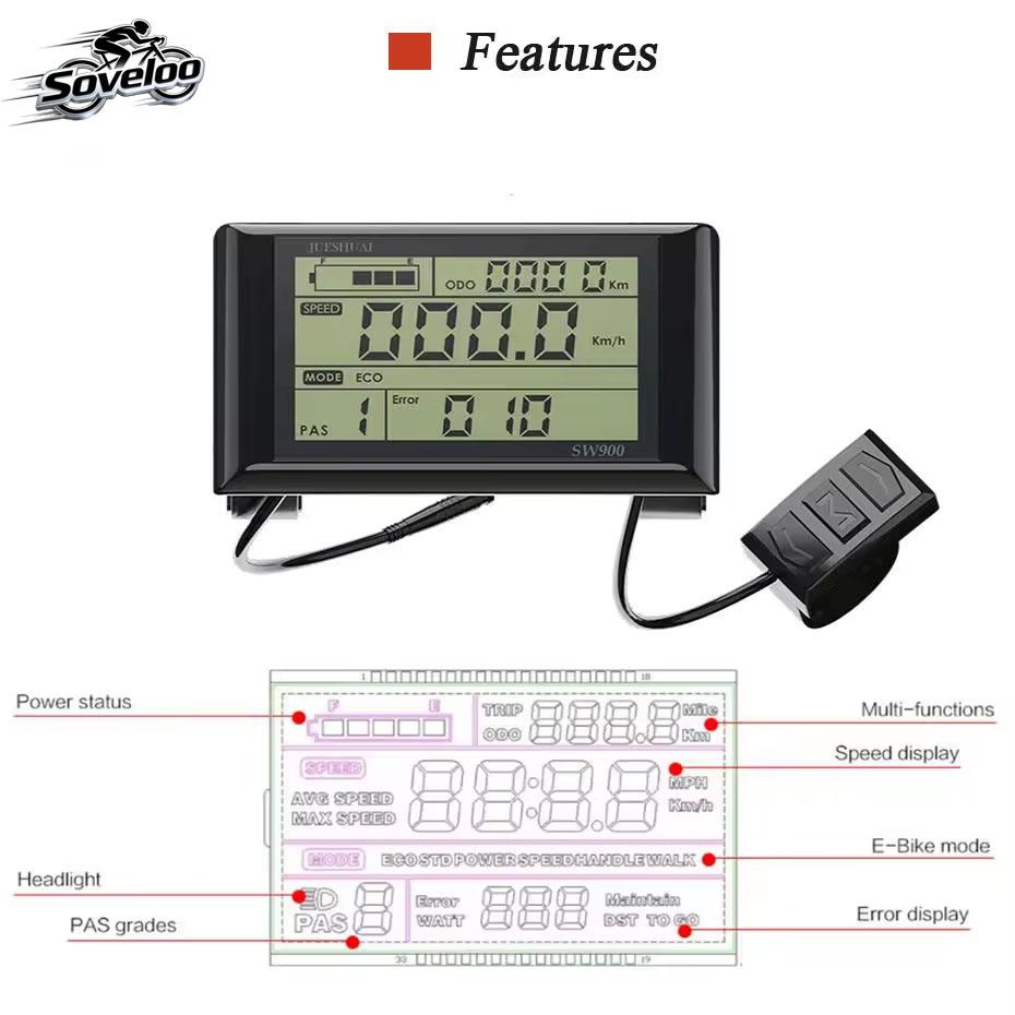 LCD Display SW900 for Electric Bike Electric Scooter Mountain Bike Bicycle Conversion Kit