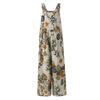 Women Ethnic Style Jumpsuits Summer Overalls Multicolor Square Neck Sleeveless Casual Rompers with Pockets for Girls Playsuit