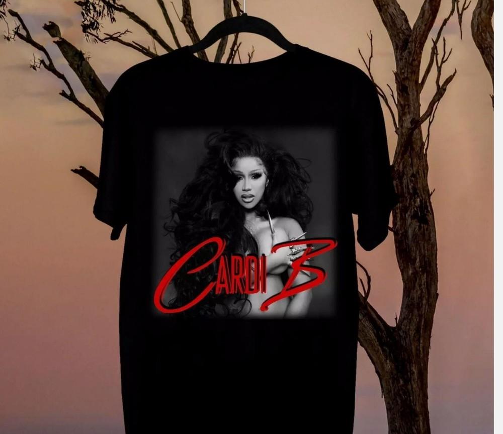 Популярная футболка Cardi B Подарок для фанатов С коротким рукавом Унисекс Все размеры Футболка Унисекс Футболка XXXL