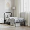 VidaXL Metal Bed Frame with Headboard Black 75x190 Cm 353625