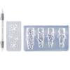 3D Relief Egg Flower Nail Art Silicone Mold,Floral Petal Design Nail Art Carving Template 3Pcs/Set
