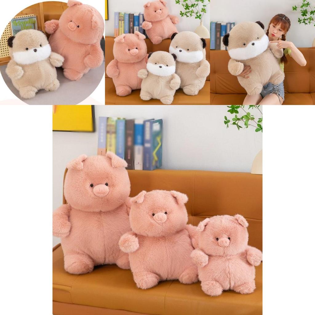 Adorable Plush Beaver Pig Animal Doll For Girls Decorative Pillow Gift