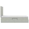 Storage Bed with Mattress Light Grey 90 x 200 cm Velvet