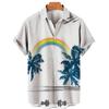 Chemise à Manches Courtes Imprimé Plage Tropicale, Idéale pour les Vacances d'Été
