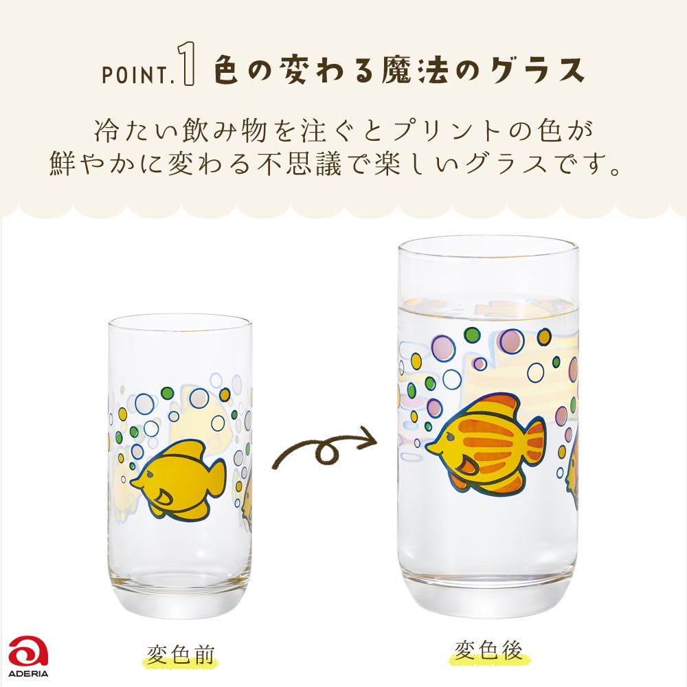 Aderia Retro Magical Glass 10 Tropical Fish Gift Made In Japan This Magic Color Glass Changes Color with Making It a Perfect Gift for 60th and Also a