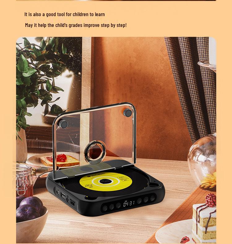 Compact Bluetooth CD Player with Speaker for English Audio Albums