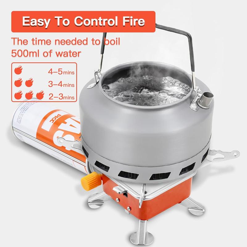Portable Camping Gas Stove, Mini Foldable Windproof Burner, Outdoor Cooking Utensil for Hiking, BBQ, Picnic, Travel