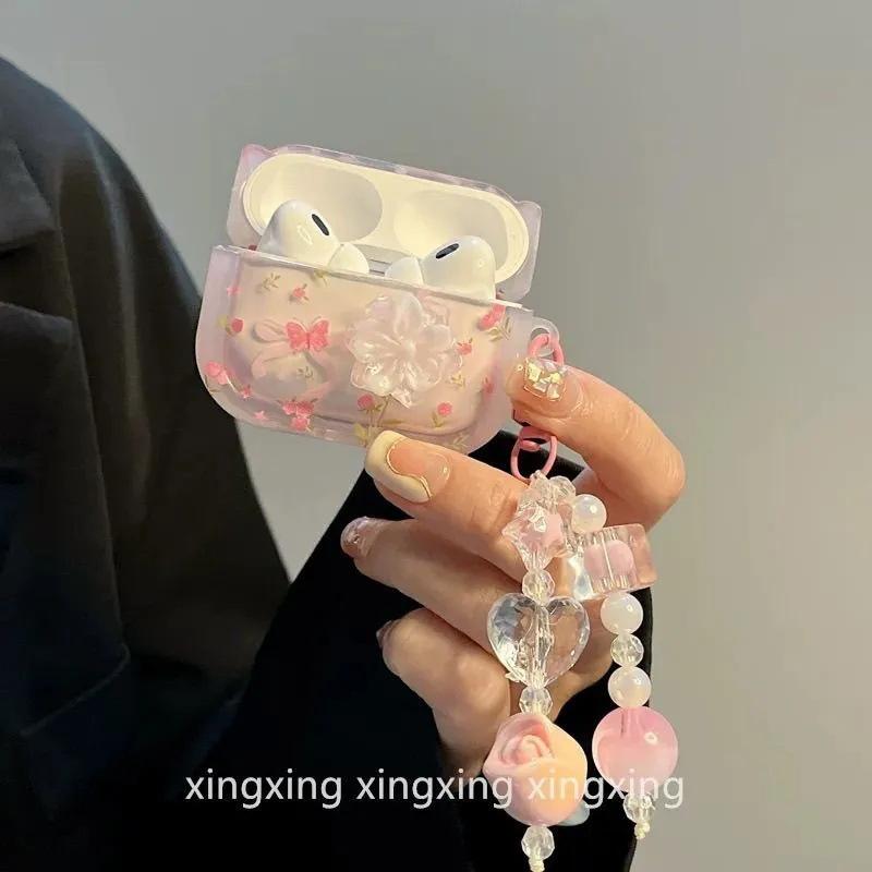 Korean Style 3D Flower Case Compatible with AirPods 1/1 Pro1 Wireless Bluetooth 1/1 Generation Earphone Case