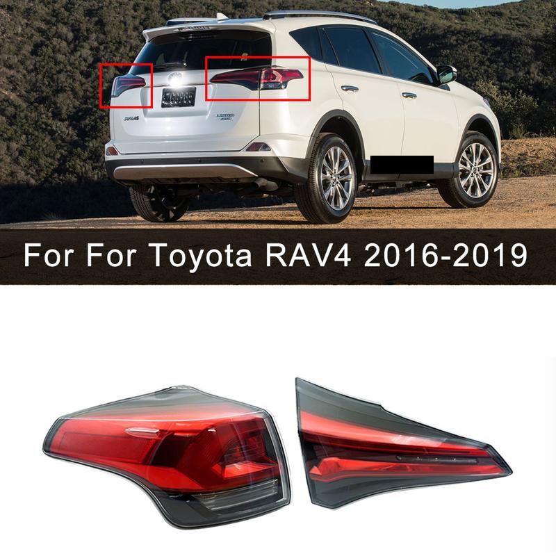 Car Taillight Cover For Toyota RAV4 2016 2017 2018 2019 Turn Signal Light Car Rear Lamp Shell Cover Accessories