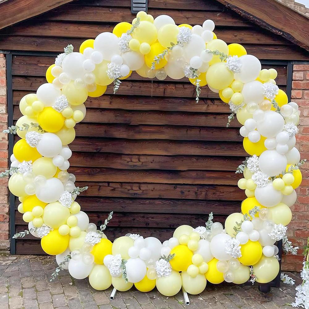 Baby Yellow Balloons Garland Yellow White Gold Confetti Balloon Arch Kit Birthday Party Baby Shower Home Party Decoration Globos