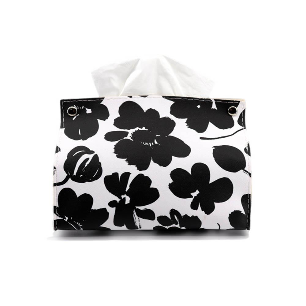 Creative Flower Tissue Boxes PU Leather Tissue Case Waterproof Storage Box Tissue Cover Desk Clean Napkin Holder Household Items
