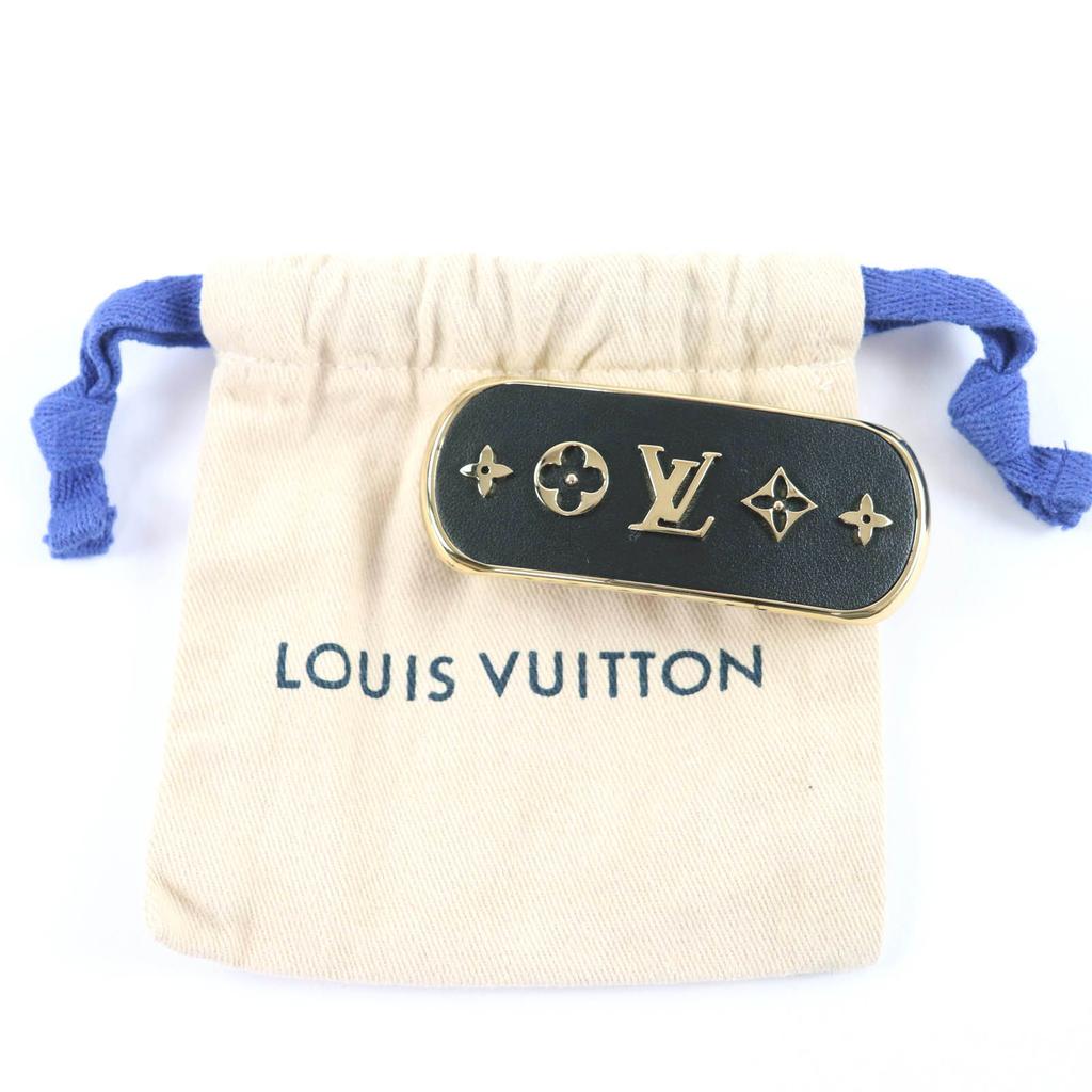 Excellent LOUIS VUITTON Baretta Cruiser Icon Motif Hair Barrette black  M00564 Used
