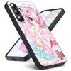 Cartoon Girl Luxury Black Phone Case For Samsung Galaxy S23 S24 S25 Ultra S22 Plus S21