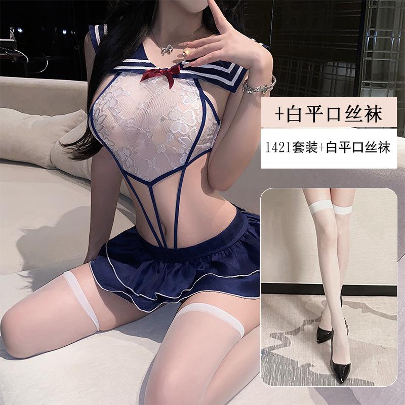 Original Sexy Japanese School Style Rabbit-ear Sailor Suit Erotic Underwear Cos Uniform Seductive Set 1421