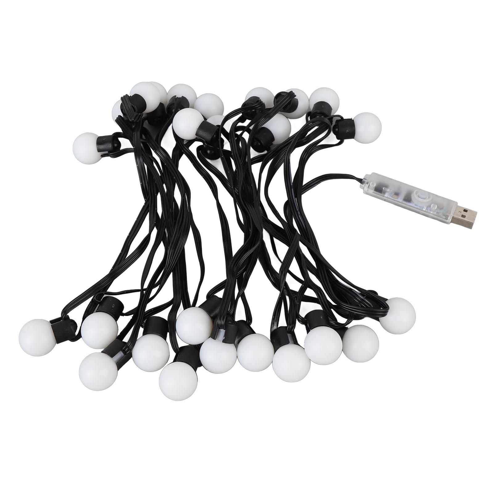 

Уличная гирлянда 25 RGB светодиодных ламп с диммированием, питание от USB, управление пультом и приложением для праздника