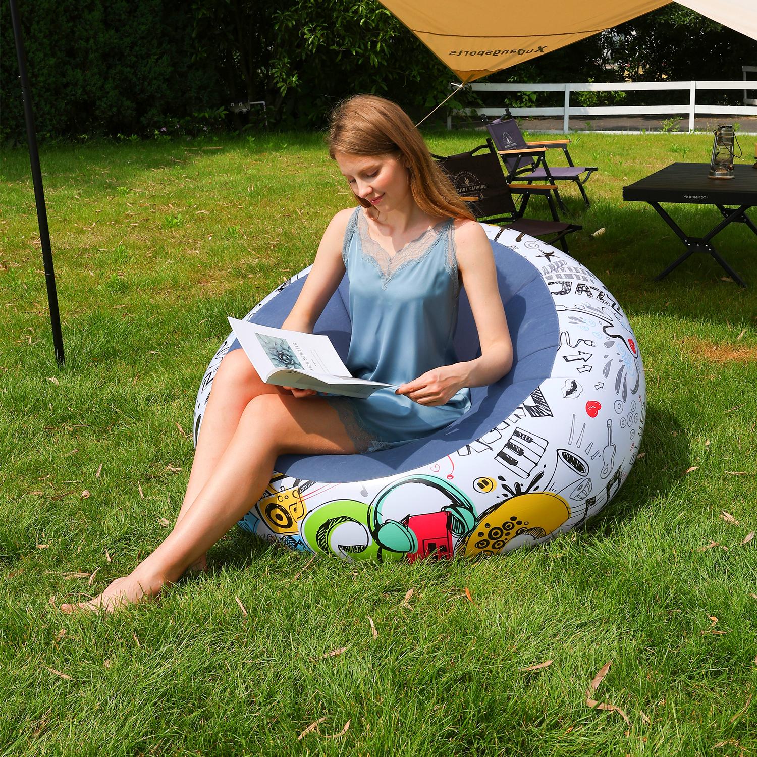 

1PC Thickened Inflatable Lazy Sofa Lounge Chair – Perfect for Outdoor Courtyards & Indoor Leisure синій
