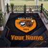 Custom Text Printed Rug Hull FC Non Slip Floor Carpet For Home Room Decor