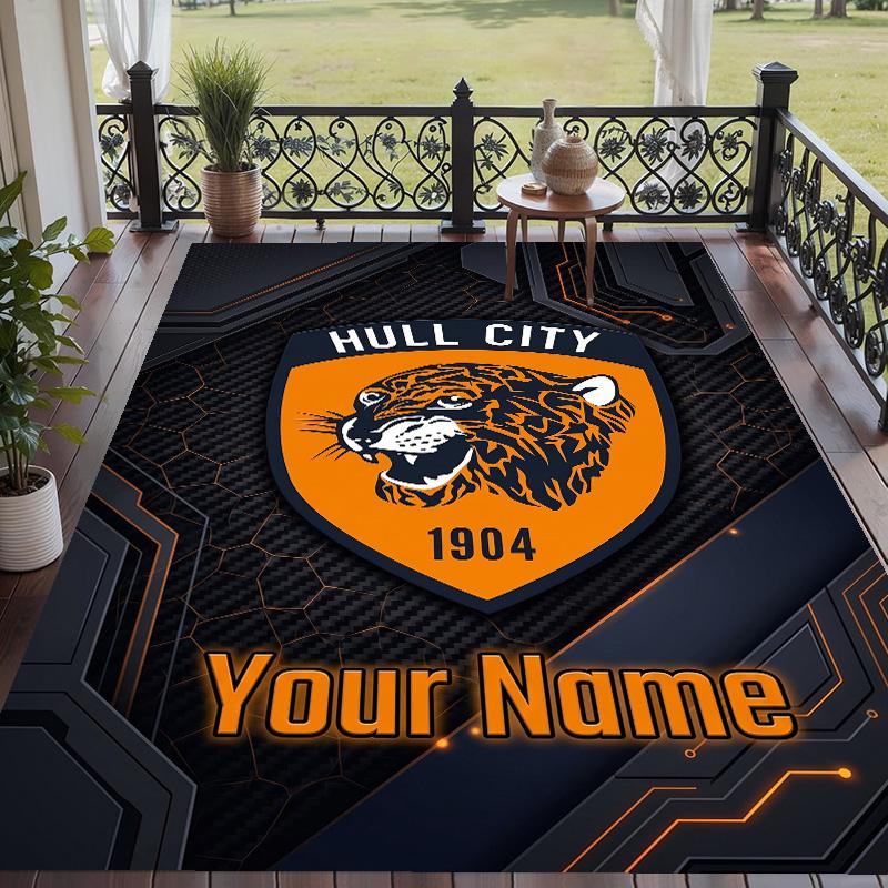 Custom Text Printed Rug Hull FC Non Slip Floor Carpet For Home Room Decor