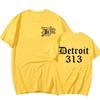 Large Cotton Men's D12 Band Rapper Eminem T-shirt Detroit Michigan 313 Printed T-shirt Men's Fashionable Casual T-shirt Top