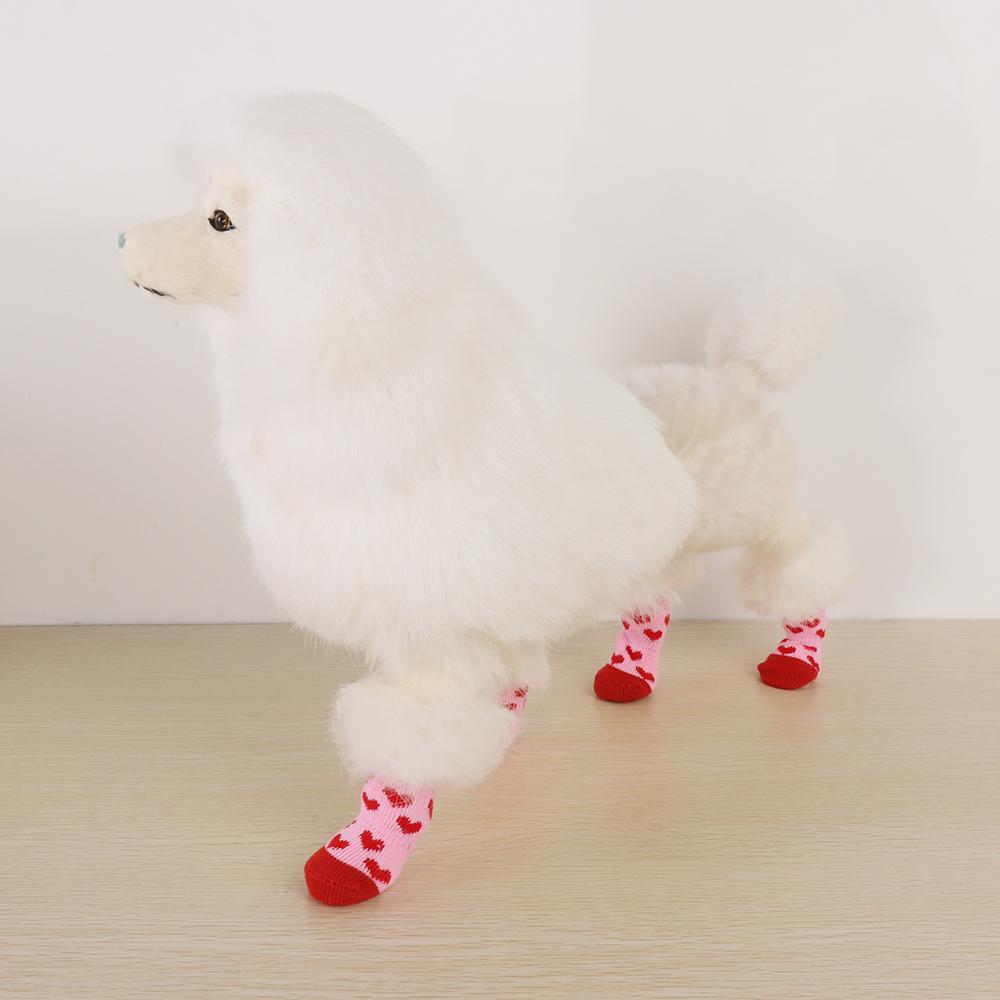 4Pcs/set Fashion Cats Shoe Pet Supplies Dog Shoes Anti-Slip Puppy Boots Knitted Socks