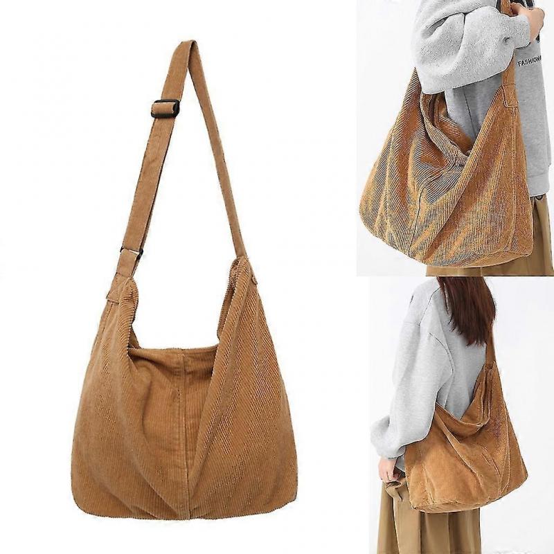 Large Capacity Shoulder Bag Crossbody Bag Fashion Corduroy Handbag For Womens-In Stock
