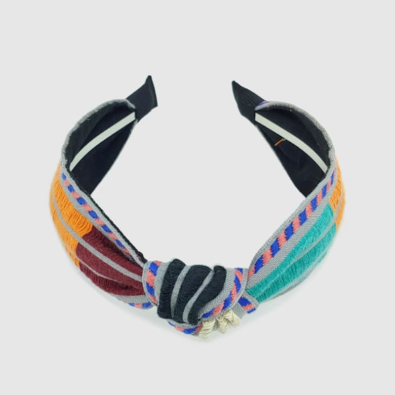 LALA Ethnic Striped Hairband - Gray