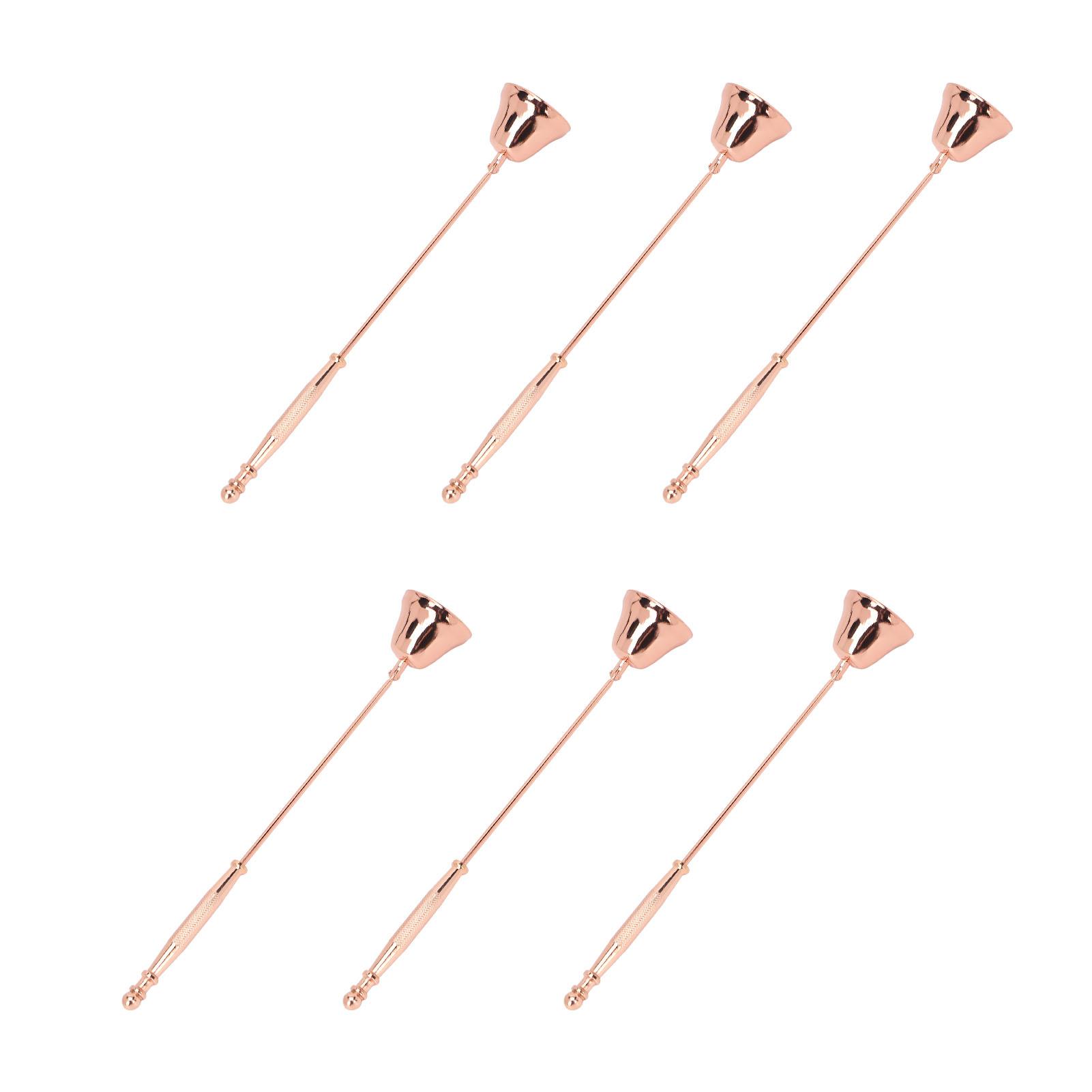 

6 шт., свечной гаситель, розовое золото, вращающийся, в форме колокола, эргономичный чехол для свечного гасителя