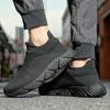 Men's Breathable Knitted Sneakers Slip-on Plus Size 39-47 Casual Sports Shoes Non-slip Lightweight Walking Footwear