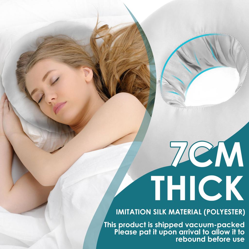 Ear Piercing Pillow Polyester Side Sleeper Donut Ear Pillow with Hole Round Pressure Relief Ear Guard Pillow Hollow Seat Cushion