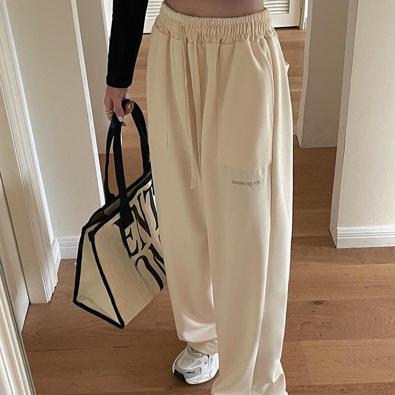 Wide-leg Pants for Women In Autumn New High-waist Draped Straight-leg Loose Women's Pants Slim Floor-moving Apricot Casual Pants for Women