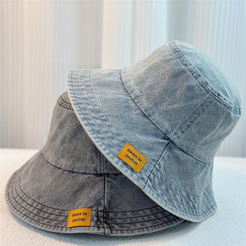 Trendy dámský kovbojský klobouk s praným povrchem | Sluneční clona a opalovací krém, korejská edice | Všestranný sluneční klobouk zakrývající obličej, malý rybářský klobouk