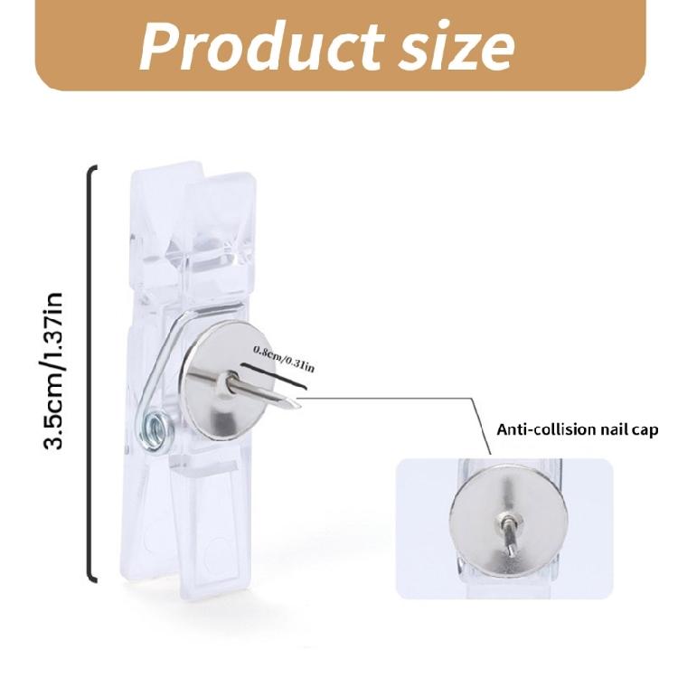 80/90PCS Push Pins with Clear Clip for Cork Board, Clear Push Pins Clip Notice Board Thumb Tacks for for Notes Photos