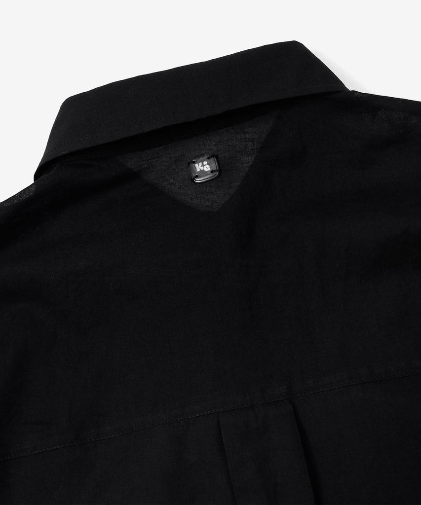 KIJIKO Ke206. Shirring Pocket Overfit Shirt Black
