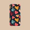 Y2K Glowing Hearts Mobile Phone Case for iPhone 17 16 15 14 13 12 11 X XR XS Air Pro Max Plus Mini Clear Colorful Cover Luxury