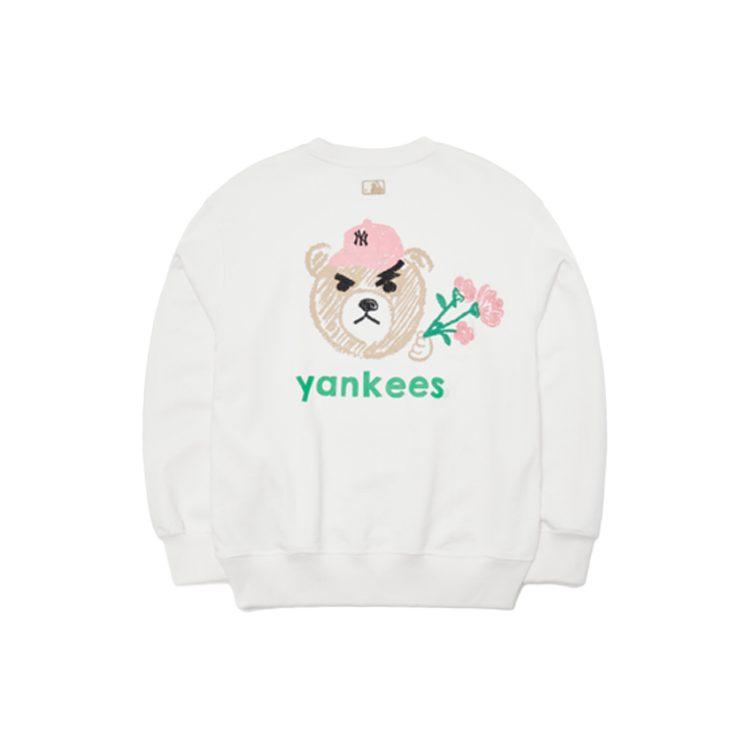 MLB Sweatshirts Unisex White Crew Neck Moderate Regular 3AMT00121-50WHS