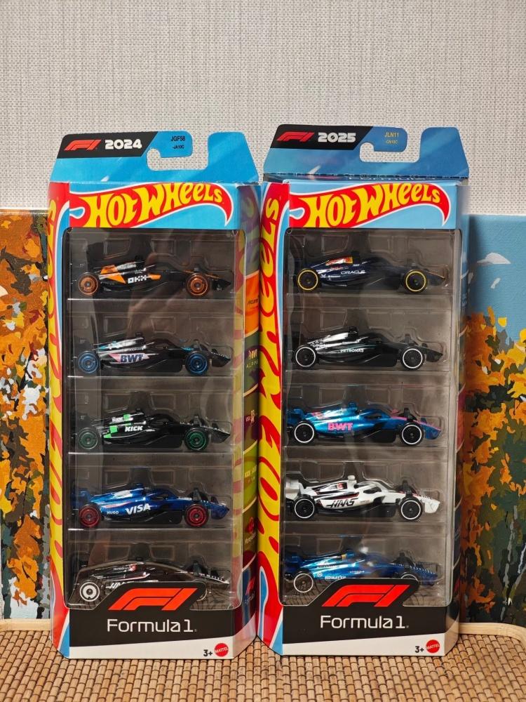Hot Wheels Auto da Corsa F1 Modelli Diecast JLN11 Confezione da 5 Red Bull Mercedes Alpine Haas Williams Macchinine Giocattolo da Collezione Regalo per Bambini