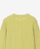 BASIC HOUSE Women'S Cable Round Neck Crop Knit Lemon Yellow Lykt7201