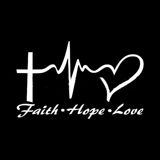 Вера Надежда Любовь Наклейки на автомобиль Auot Лобовое стекло Иисус Христианский Религиозный Библейский стих Электрокардиограмма Любовь Наклейка Декор кузова автомобиля