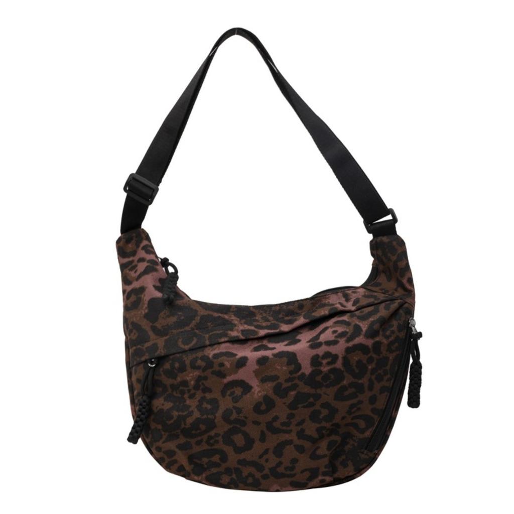 Leopardenmuster Leinwand Knödeltasche, Sportlicher Stil, Lässige und Vielseitige Beliebte Stofftasche, Tragbare und Modische Einzel-Schulter Crossbody-Tasche
