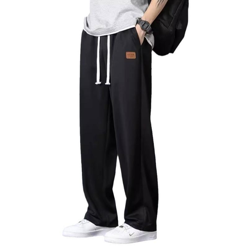 Koszule i mniej ubrań codzienne spodnie chłopięce spodnie z lodowego jedwabiu letnie cienkie nowe proste luźne drapujące spodnie dresowe