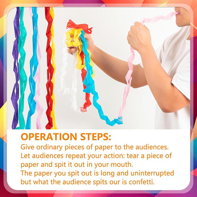 12Pcs Magic Mouth Coils Paper Classic Magic Toy Festival Performance Program Close Up Stage Interactive Magic Accessories TMZ