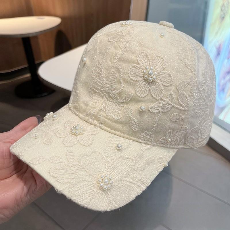 Floral Embroidery Baseball Hat With Curved Brim For Outdoor Sunshade Girls Boys