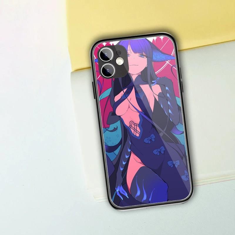 Husă pentru telefon drăguț străin Yang Guifei pentru iPhone 14 13 12 11 XS X 8 7 6 Plus Mini Pro Max SE 2022 Husă neagră pentru telefon din sticlă TPU