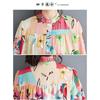 New Large Size Loose Thin Fashion Long-sleeved Printed Mid-length Dresses
