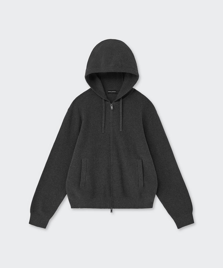 MUSINSA STANDARD Washable Supima Cotton Knit Hooded Zip-Up [Medium Grey]