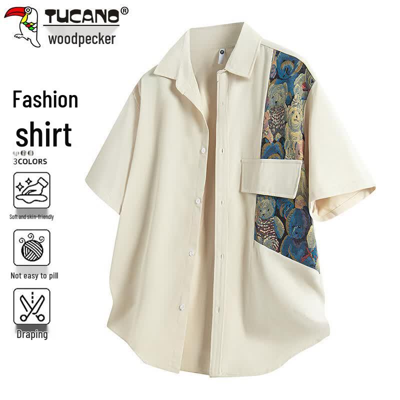 TUCANO Men s Embroidered Short Sleeve Casual Shirt XL