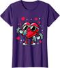 Funny Valentines Day Heart Training With Dumbbell Ladies' Crewneck T-Shirt