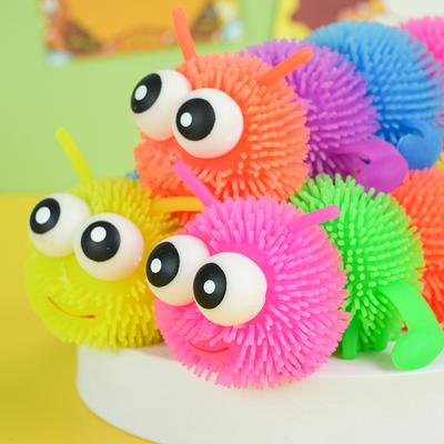 Rups Grote Knijp Muziek Gemengd Haar Kinder Knijpspeelgoed Decompressie Flash Insect Kleur Willekeurig Voor Kinderen Volwassenen Kinder Verjaardagscadeau Vakantie
